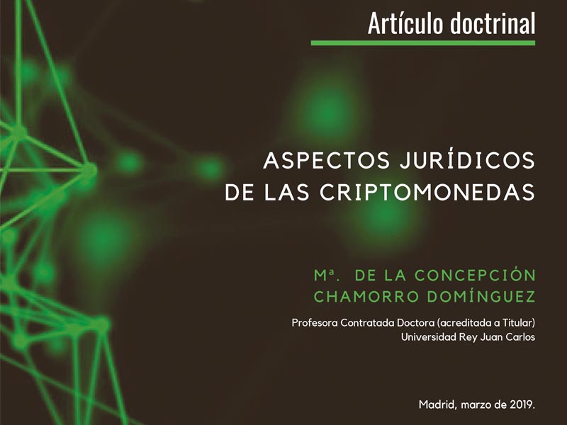 Portada Artículo Aspectos Jurídicos de las Criptomonedas M de la Concepción Chamorro