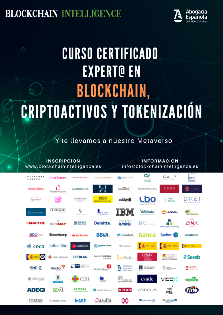 Curso certificado expert en blockchain, criptoactivos y tokenizacion