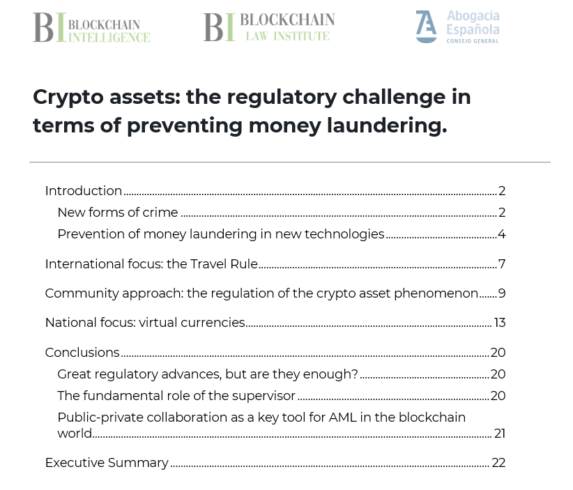 Crypto assets table of contents