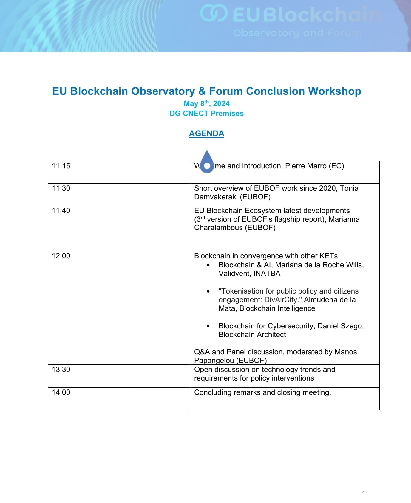 EU Blockchain Observatory & Forum Conclusion Workshop