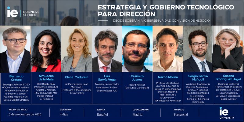 Programa de Estrategia y Gobierno Tecnológico para Dirección de IE Business School